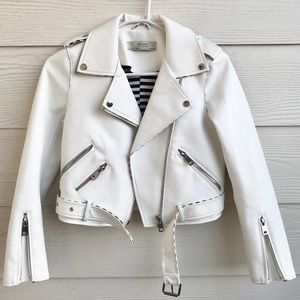 white leather jacket zara